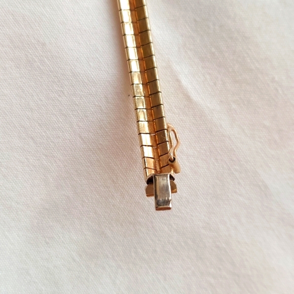 Zales Vintage Elegant 14k Gold Flexable Bangle Bracelet (7"L×1/4"W) Italy Chic - Picture 11 of 15